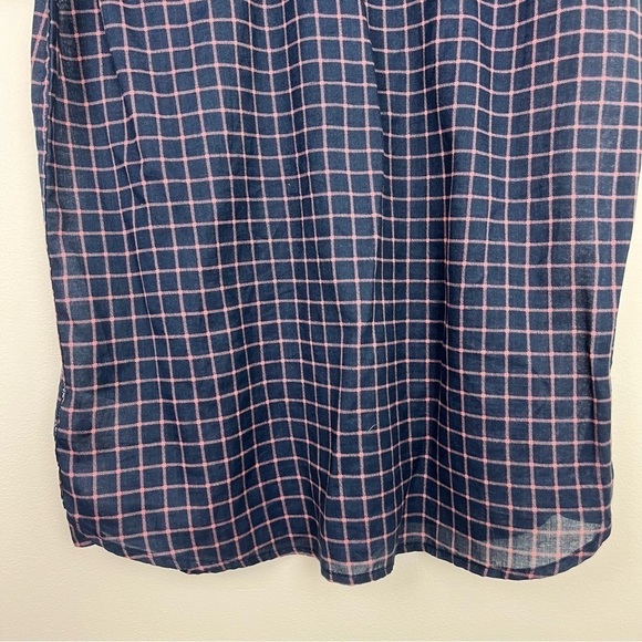 KOTO URBAN OUTFITTERS Navy Pink Short Sleeve Button Up Shirt Small - Picture 11 of 12